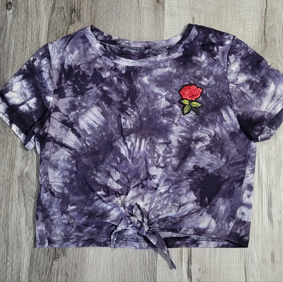 Shein T-Shirt. Blue Tie Dye Crop Top, Size Small, S. - Picture 1 of 2